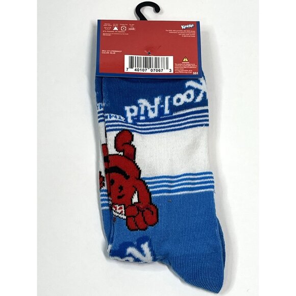 Kool Aid Man Crew Socks Men’s 10-13 Blue Red White Retro Funny Novelty Gift Pair - Picture 2 of 3